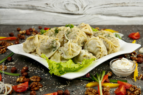 Canvas Print Manti is a traditional national bastard of oriental cuisine
