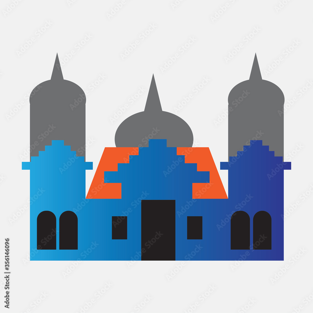 Unique mosque colorful icon design vector illustration