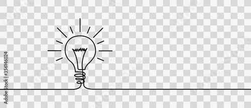 Electric lamp. Hand-drawn. A light bulb. Light bulb included or idea line art icon for apps and websites. Vector illustration