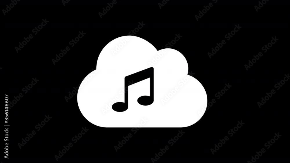 From the Glitch effect arises cloud music symbol. Then the TV turns off. Alpha channel Premultiplied - Matted with color black From the Glitch effect arises cloud music symbol. Then the TV turns off. Alpha channel Premultiplied - Matted with color black