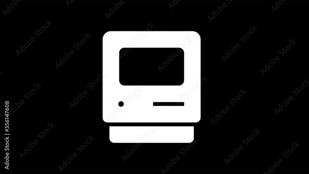 From the Glitch effect arises computer classic symbol. Then the TV turns off. Alpha channel Premultiplied - Matted with color black From the Glitch effect arises computer classic symbol. Then the TV turns off. Alpha channel Premultiplied - Matted with color black