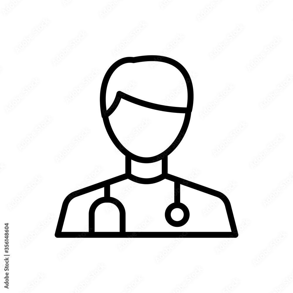 Doctor, avatar icon. Simple line, outline vector elements of firefighters icons for ui and ux, website or mobile application