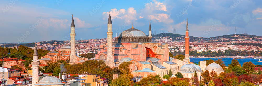 Hagia Sophia museum and ancient church . Hagia Sophia is a former Orthodox basilica, later a mosque, and now a museum