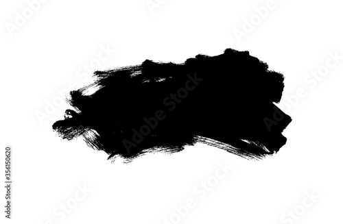 Vector black paint, ink brush stroke, rectangular shape. Dirty grunge design element, rectangle or background for text.