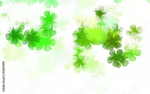 Light Green vector elegant background with flowers