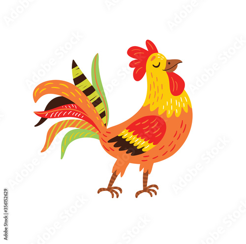 Rooster. Vector illustration. Farm bird