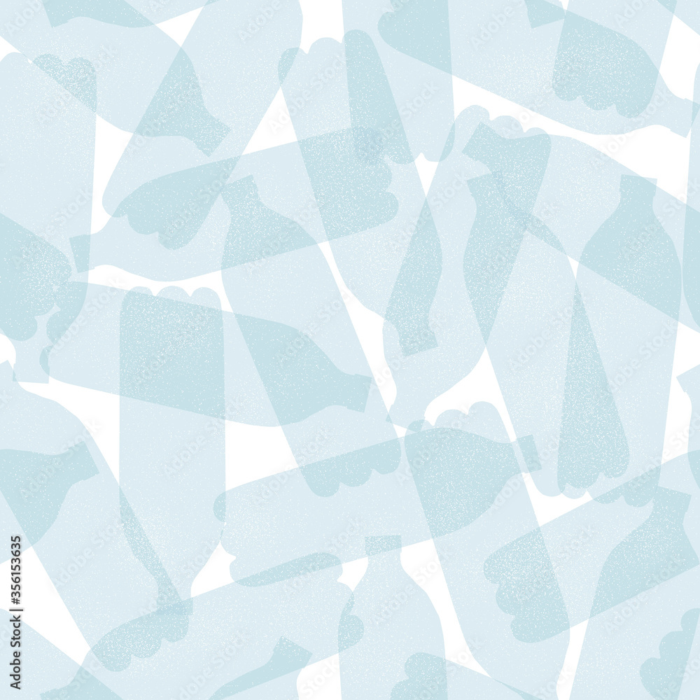 Bottles seamless pattern. Ban single use plastic Bottles seamless pattern. Ban single use plastic