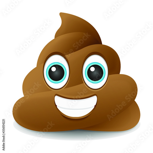 Pile of Poo Smile Emoji Icon Object Symbol Gradient Vector Art Design Cartoon Isolated Background