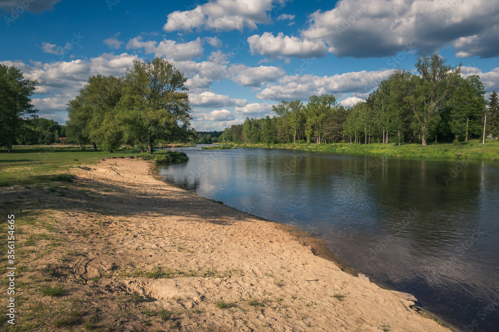 Pilica beach in Inowlodz, Lodzkie, Poland