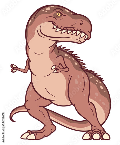 Cartoon brown Tyrannosaurus