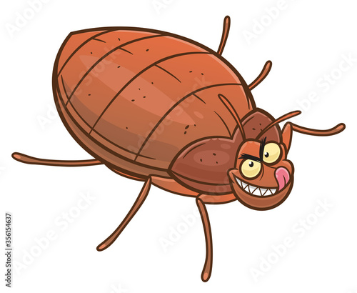 Cartoon bedbug vector illustration