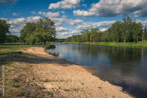 Obraz na płótnie Pilica beach in Inowlodz, Lodzkie, Poland w salonie