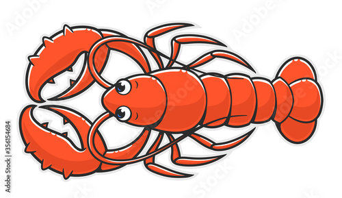 Cartoon red lobster