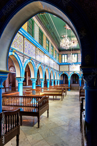 North Africa. Tunisia. Djerba island. Hara Sghira. Ghriba Jewish synagogue. One of the oldest places of worship in the Jewish community in Tunisia 586 before J.C photo