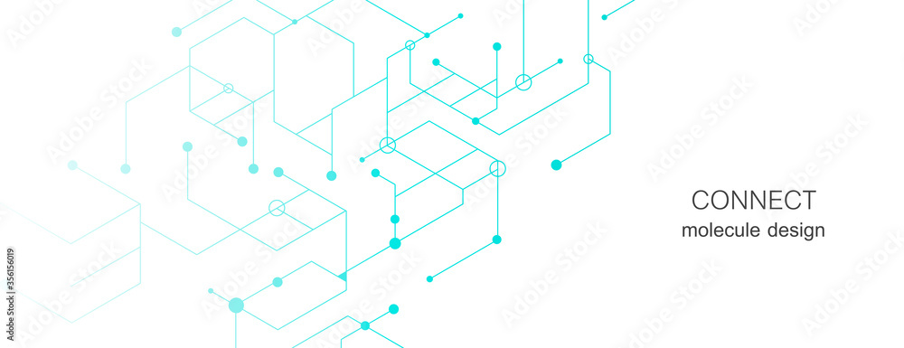 Abstract design of molecules. Vector illustration