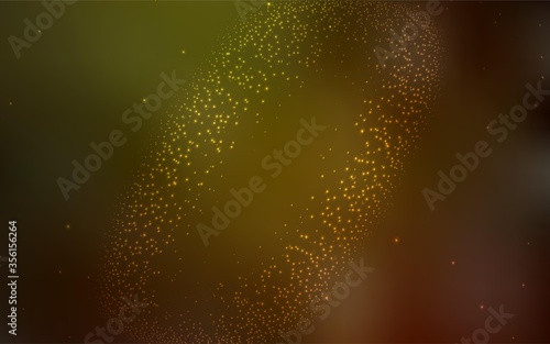 Dark Green  Yellow vector background with astronomical stars. Blurred decorative design in simple style with galaxy stars. Pattern for astrology websites.