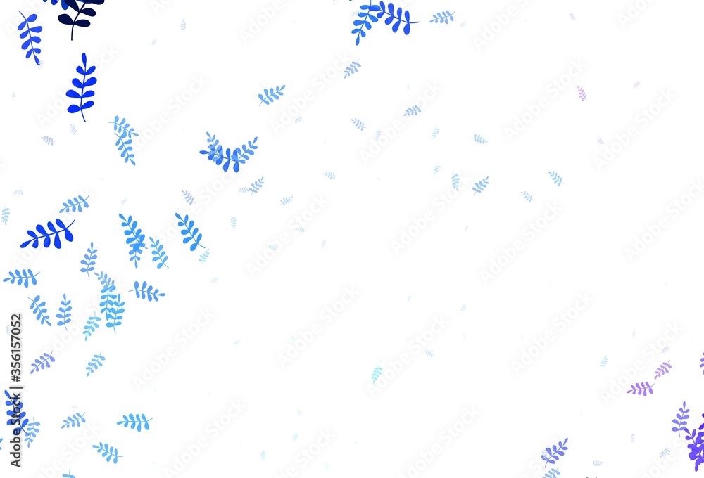 Obraz premium Light Pink, Blue vector elegant template with leaves.