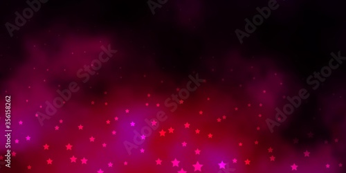 Dark Pink vector template with neon stars. Modern geometric abstract illustration with stars. Best design for your ad  poster  banner.