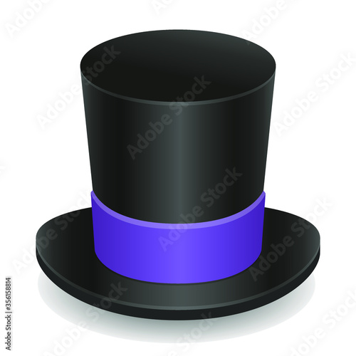 Top Hat Gentleman Emoji Icon Object Symbol Gradient Vector Art Design Cartoon Isolated Background