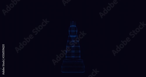 Holographic Animation of a Knight Chess Piece for business strategy content (ID: 356159620)