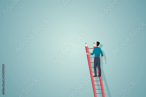 Creativity vector concept with man searching for new ideas, inspiration. Symbol of creative work.