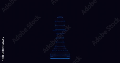 Holographic Animation of a Bishop Chess Piece for business strategy content (ID: 356160613)