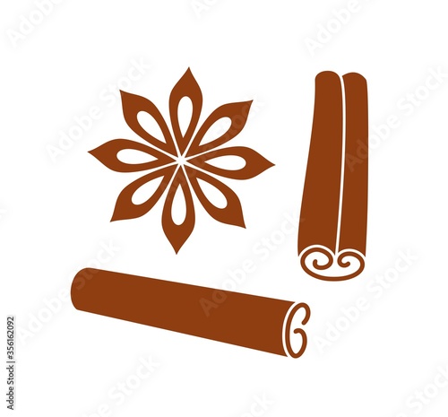 Cinnamon logo. Isolated cinnamon on white background