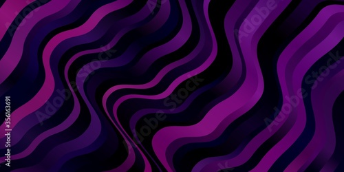Dark Purple, Pink vector backdrop with bent lines. Colorful illustration, which consists of curves. Pattern for websites, landing pages.