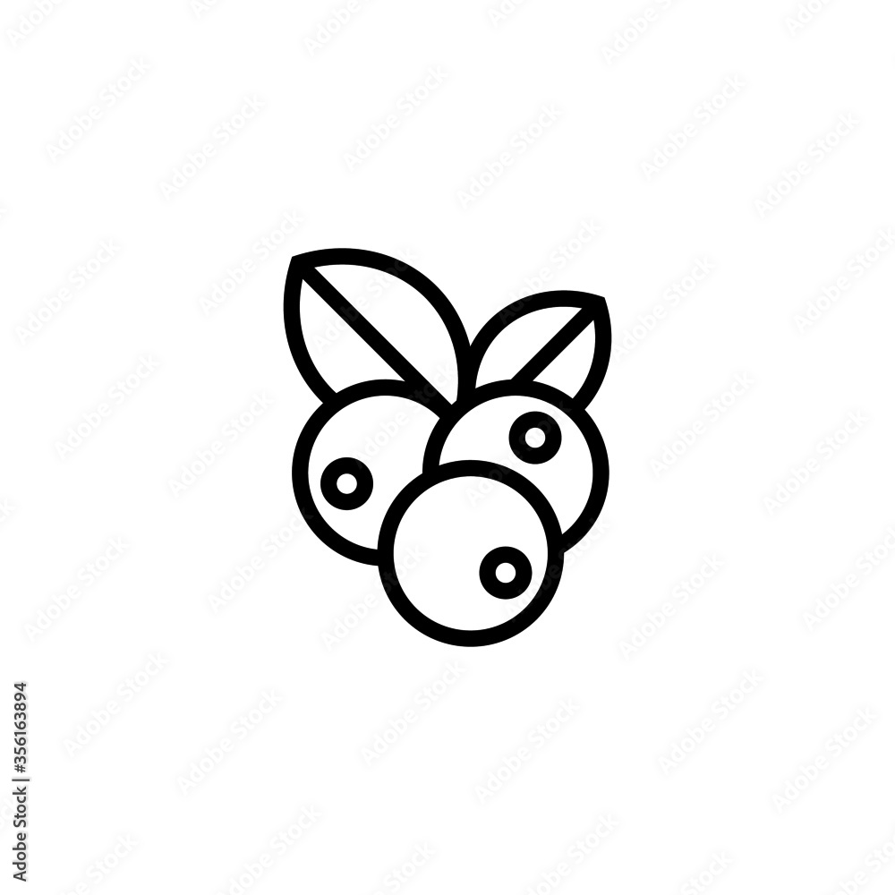 Blueberries vector icon in linear, outline icon isolated on white background Blueberries vector icon in linear, outline icon isolated on white background