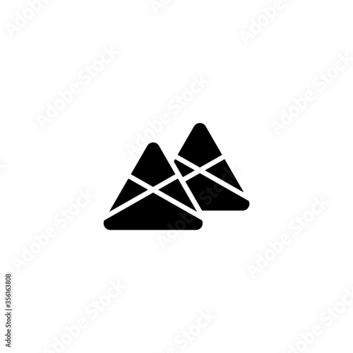 Zongzi vector icon in black solid flat design icon isolated on white background
