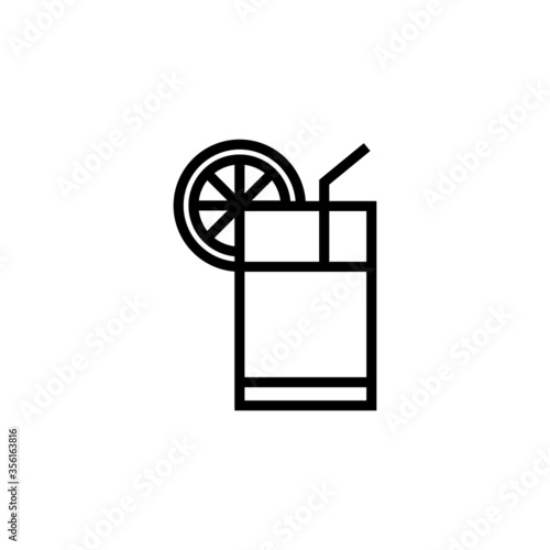 Beverage vector icon in linear, outline icon isolated on white background