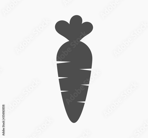 Black carrot shape icon. Vector illustration.