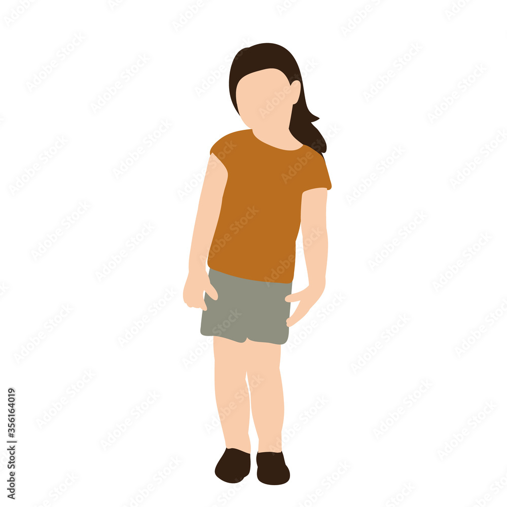 Fototapeta premium flat style baby little girl