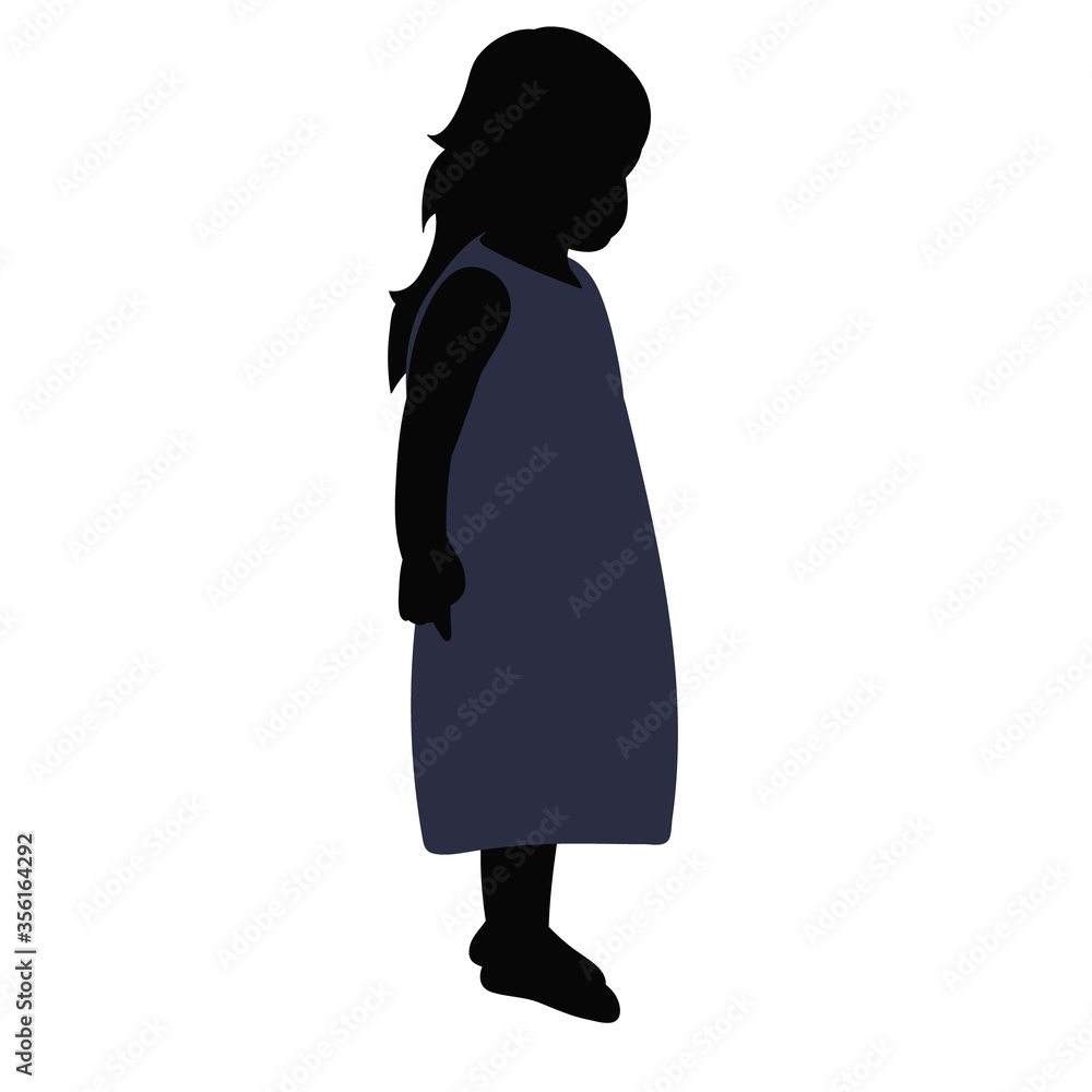 white background, silhouette in colored clothes, a little girl in a dress white background, silhouette in colored clothes, a little girl in a dress