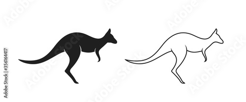 Kangaroo logo. Isolated kangaroo on white background photo