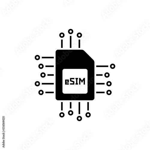 black esim or embedded sim icon