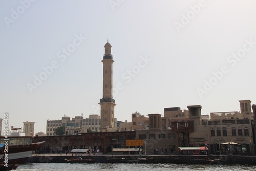 Photography wiev on the old town dubai from the boat