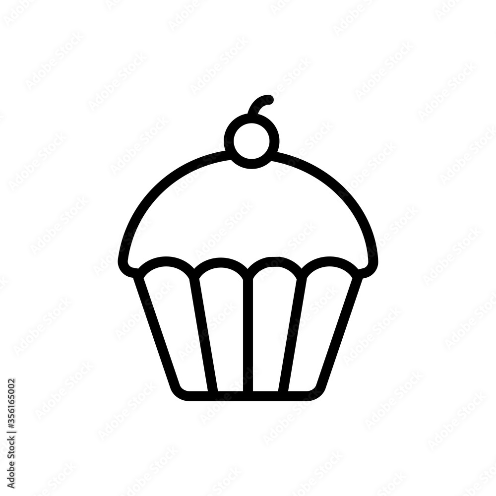 Food cake cherry icon. Simple line, outline vector elements of America icons for ui and ux, website or mobile application