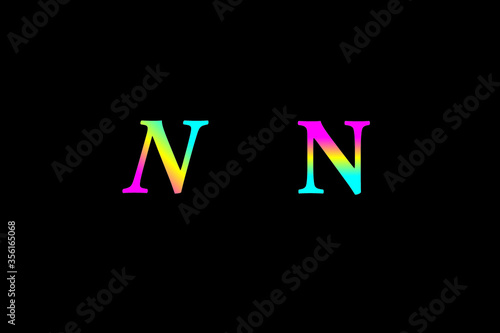 Capital letter N vector image