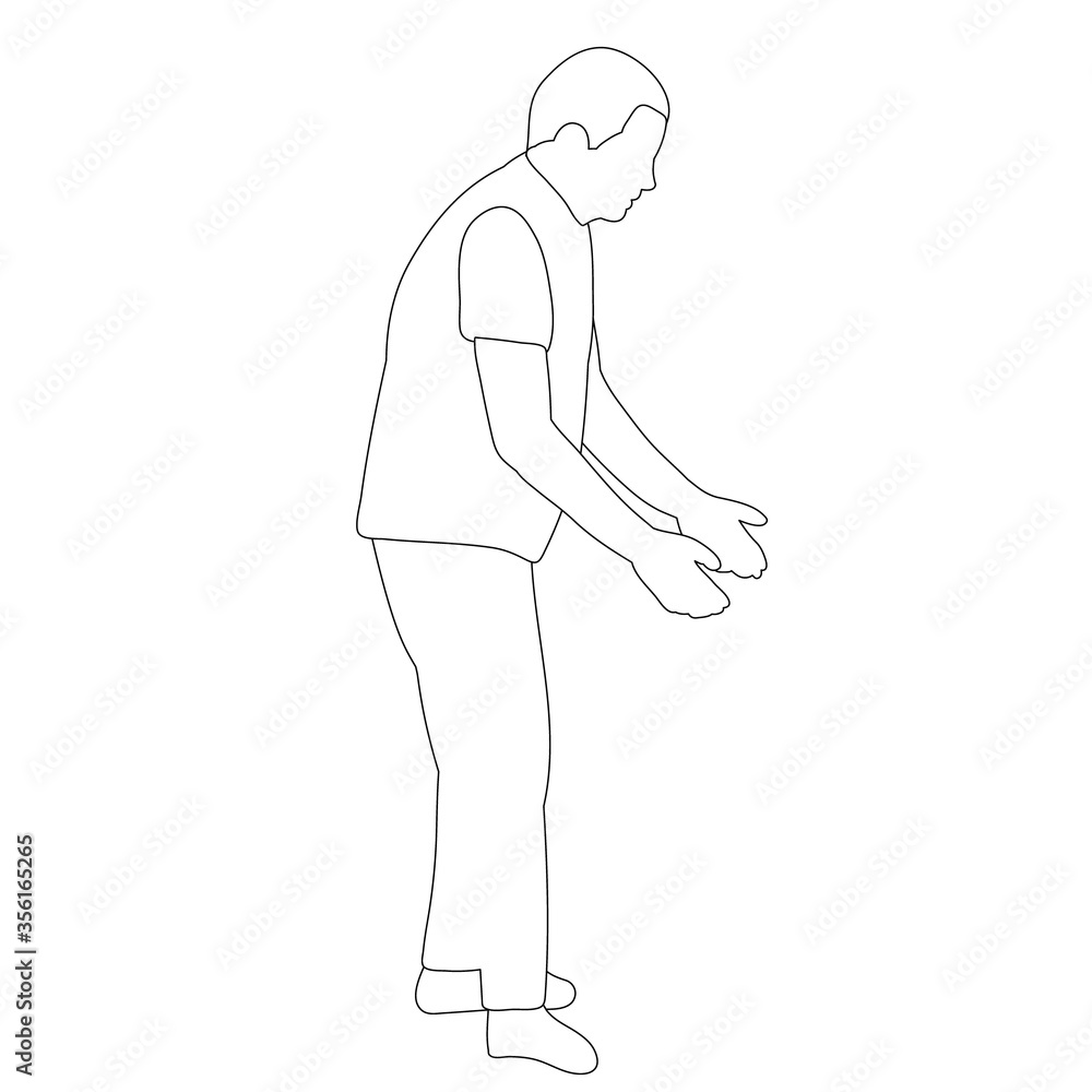 vector, isolated, on a white background, outline sketch man vector, isolated, on a white background, outline sketch man
