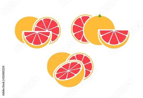 Valokuva Grapefruit logo. Isolated grapefruit on white background