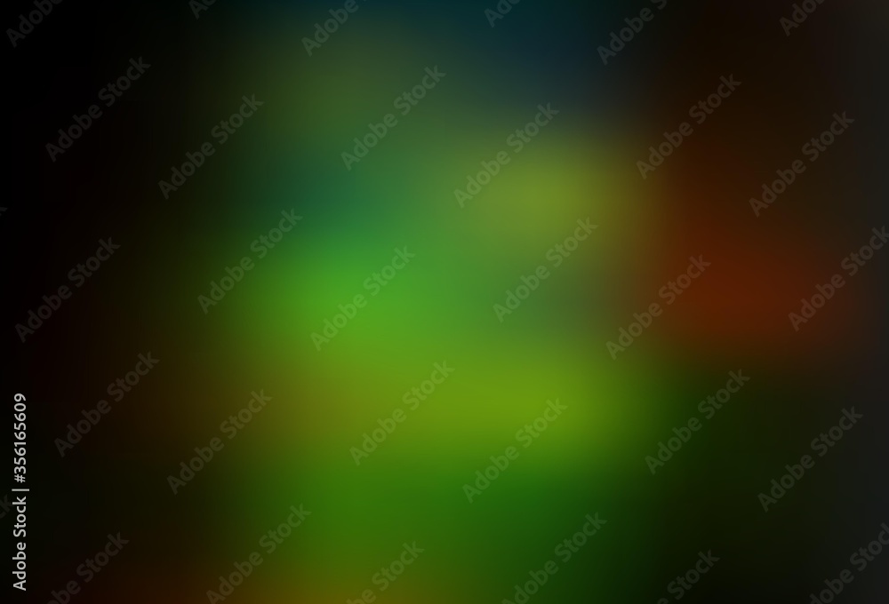 Dark Green, Red vector colorful blur background.