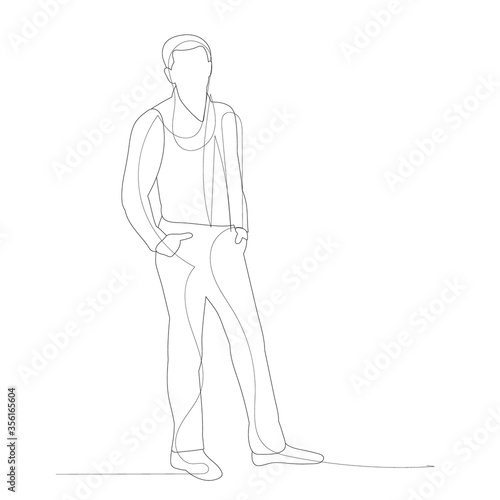 white background, line drawing man, sketch