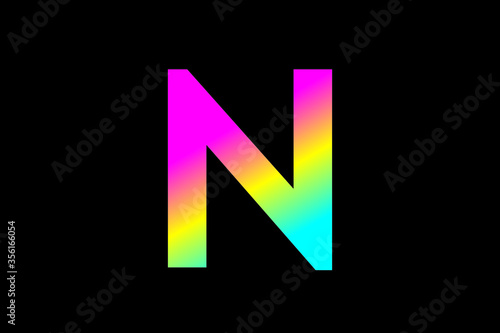 Capital letter N vector image