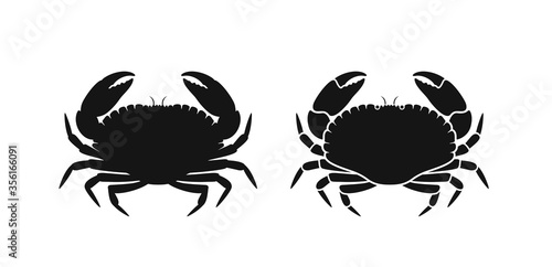 Crab logo. Isolated crab on white background. Silhouette