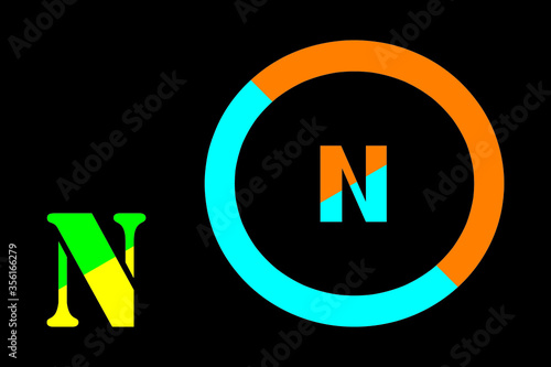 Capital letter N vector image