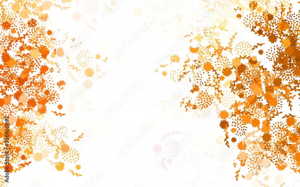 Light Orange vector elegant background with flowers