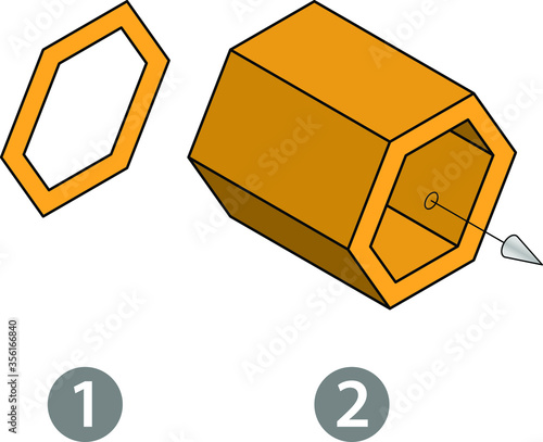 3D modelling concept: extrude a face horizontally / in one X-axis direction.