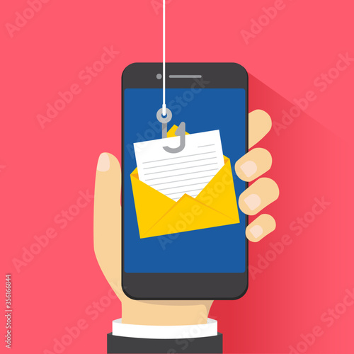 data phishing hacking online scam concept, vector illustration