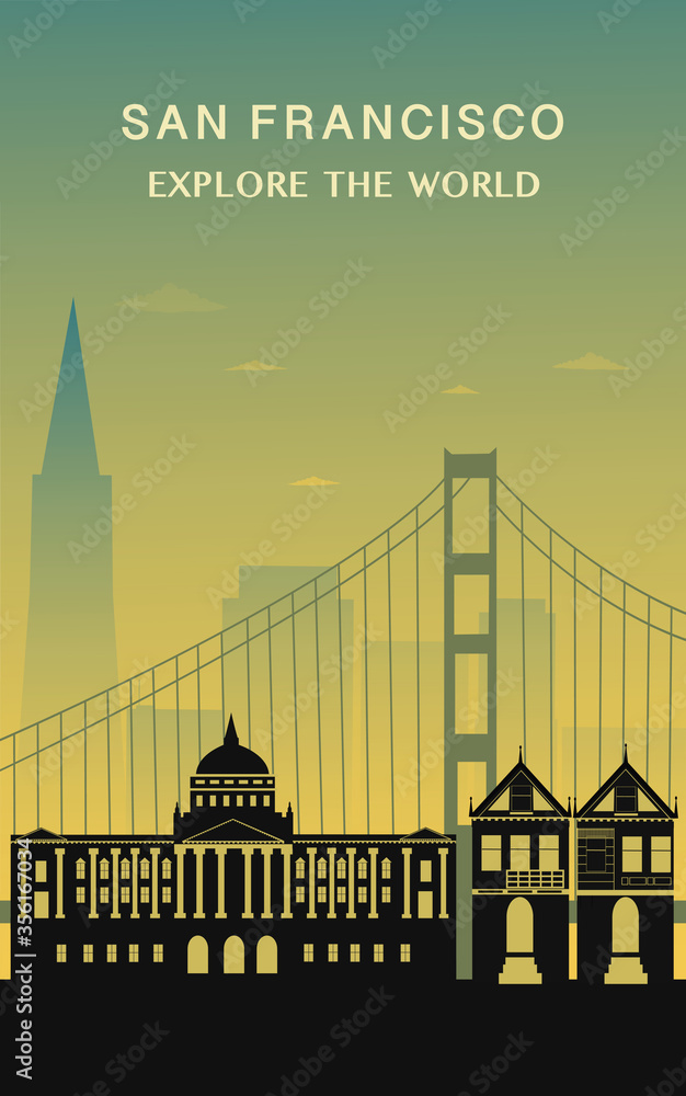 San Francisco California travel background